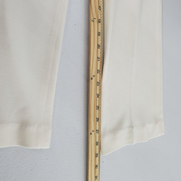 Exclusively Misook Womens Ivory Straight Leg Trousers Size 8 Career Old Money - Picture 8 of 9